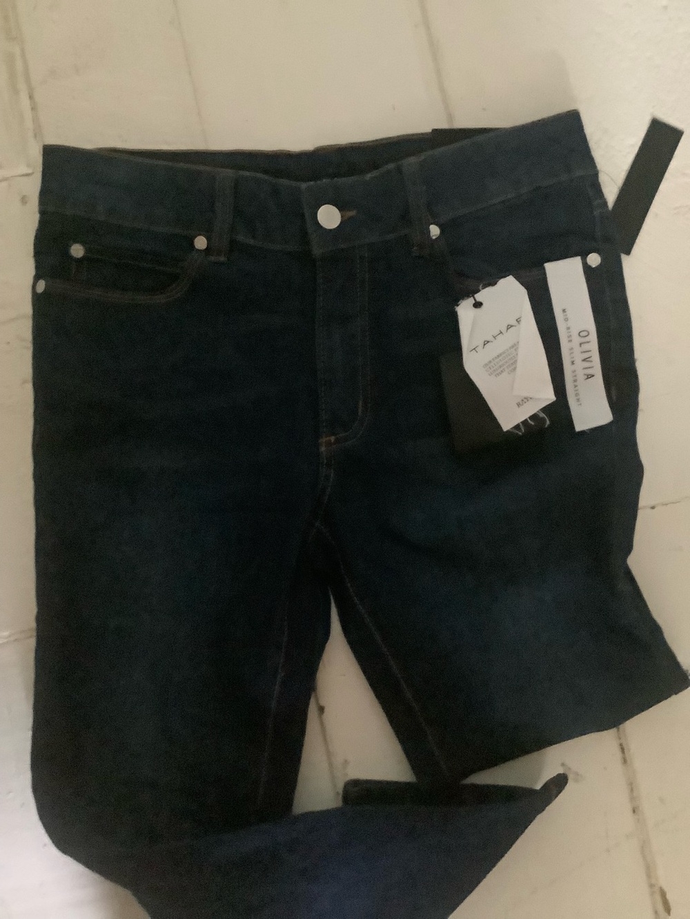 Tahari jeans Olivia mid rise slim straight size 8 - Picture 2 of 3